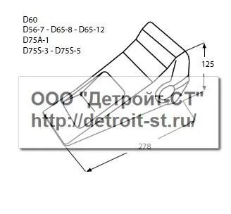 Коронка Komatsu 141-78-11253 (модели: D60, D56-7-D65-8-D65-12, D75A-1, D755-3-D755-5) фото запчасти